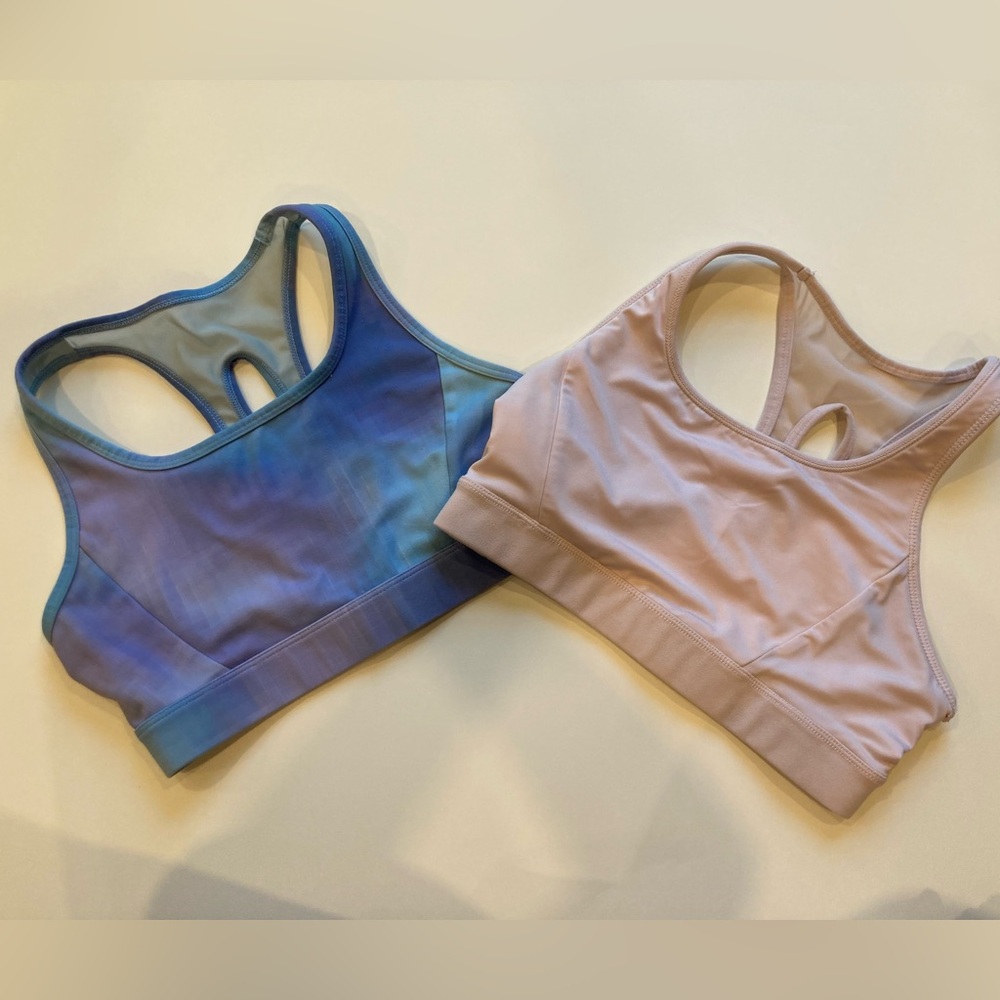 Girls Blue and Pink Sports Bras